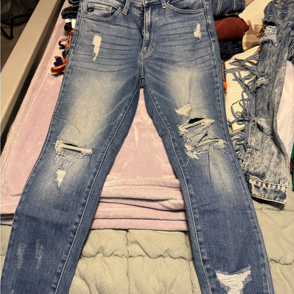 KanCan Blue Distressed Skinny Jeans